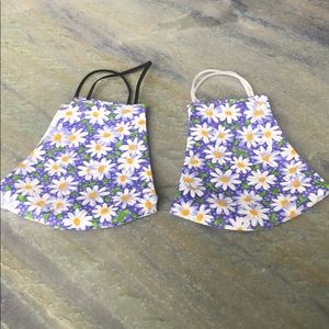 Purple & White Flower Face Mask with Filter Pocket